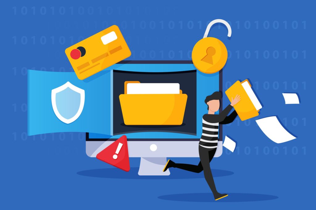 Security Tips for Crypto Card Users: A thief stealing data