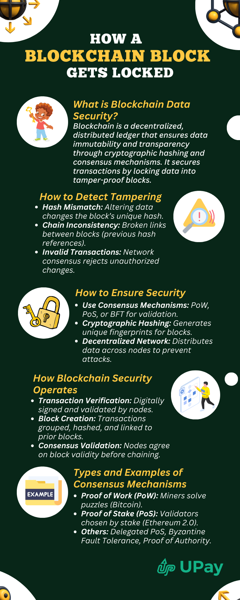 How Does a Block of Data on a Blockchain Get Locked?

