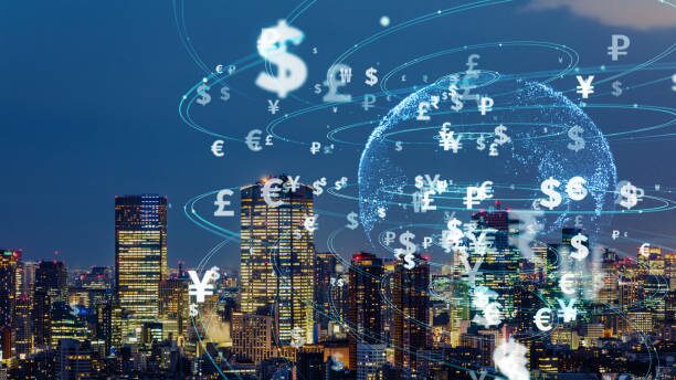 centralized and decentralized exchanges: Financial technology concept. FinTech. Foreign exchange.