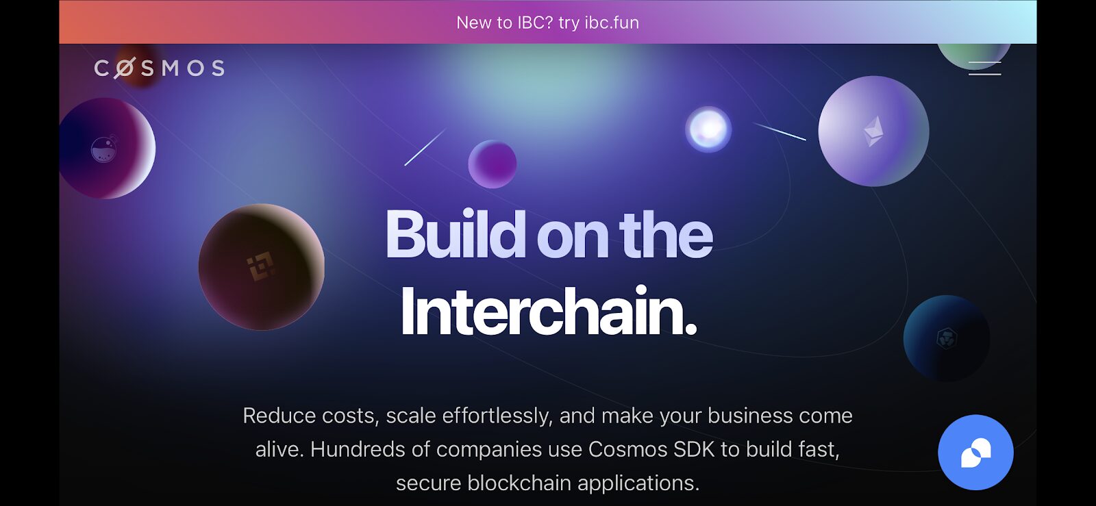 Cosmos dashboard (Source: Cosmos Website)