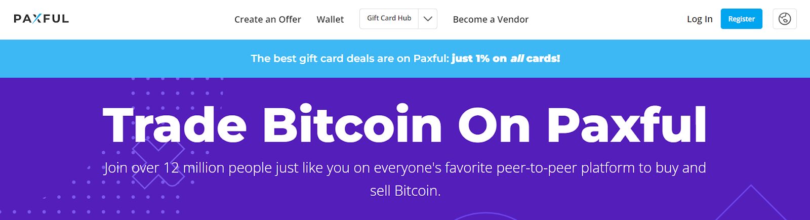 Buy Cryptocurrency With a Gift Card; Paxful website
