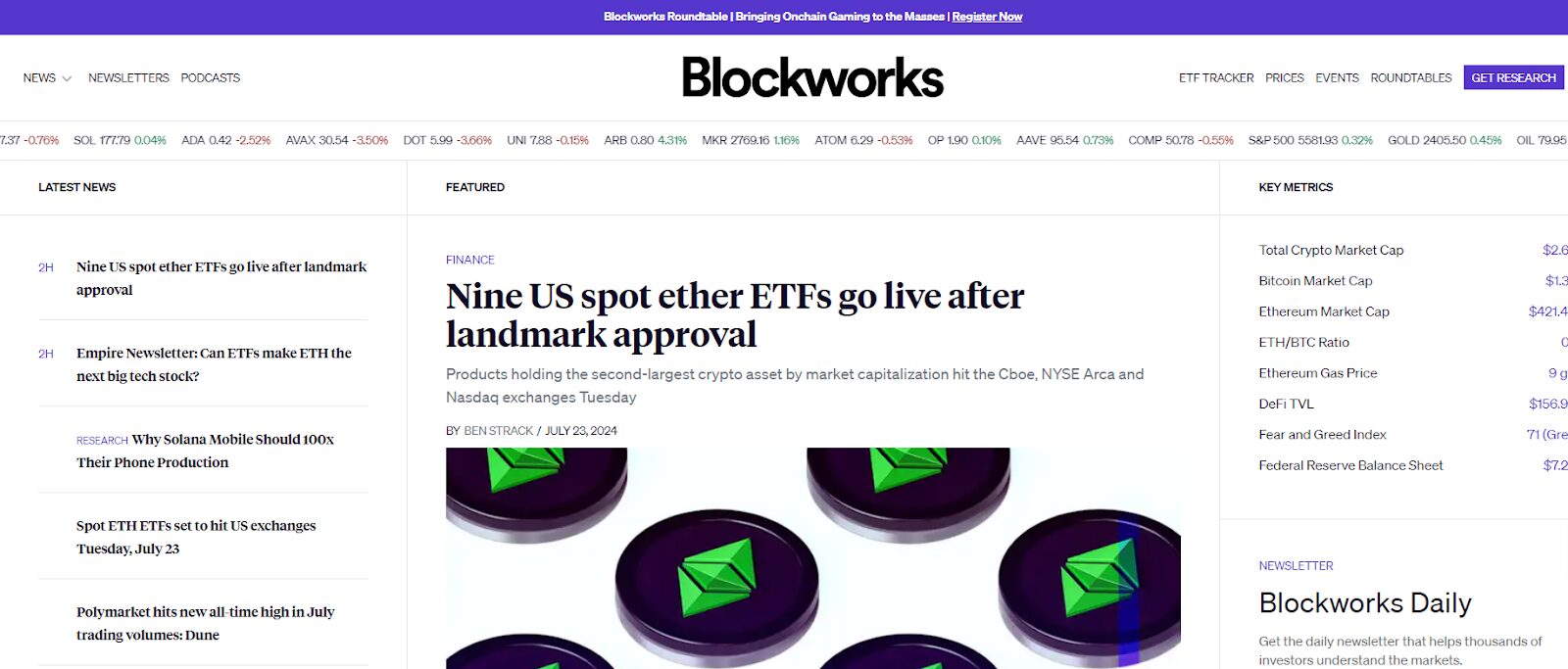 Blockworks website