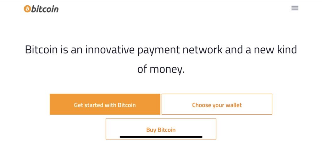 digital image of BTC website