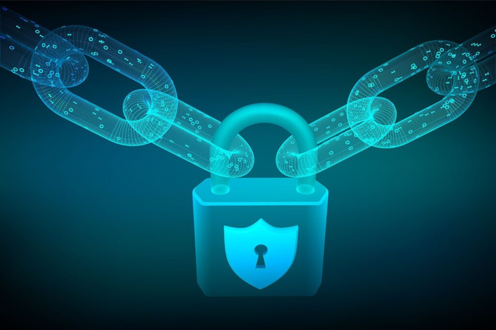 Image depicting how blockchain protects Intellectual property