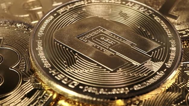 A cryptocurrency dash token from above