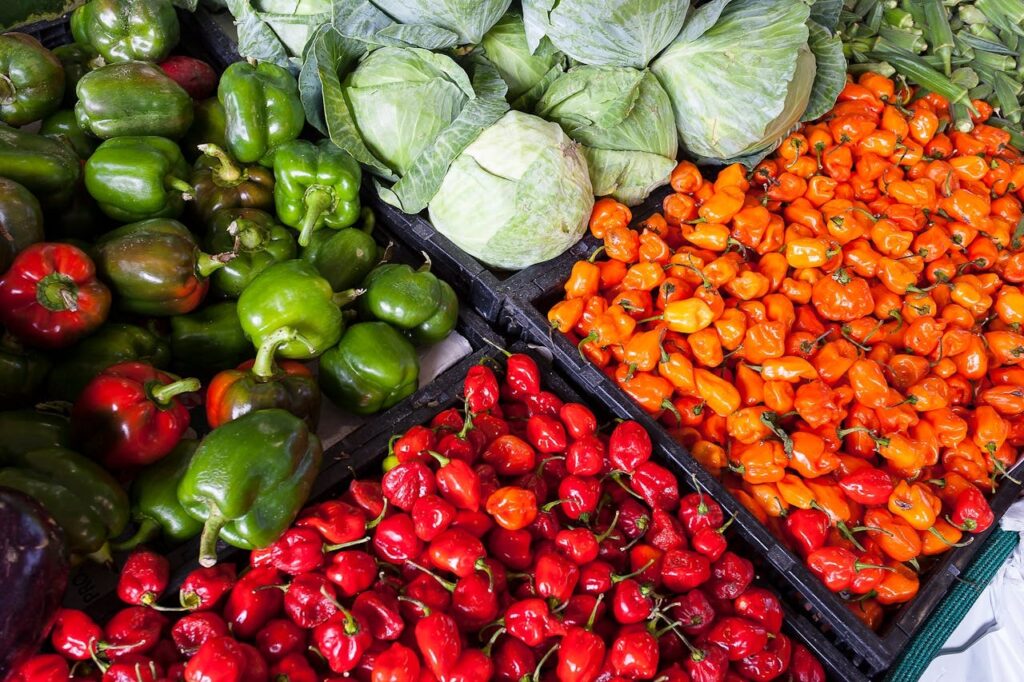 Assorted vegetable display