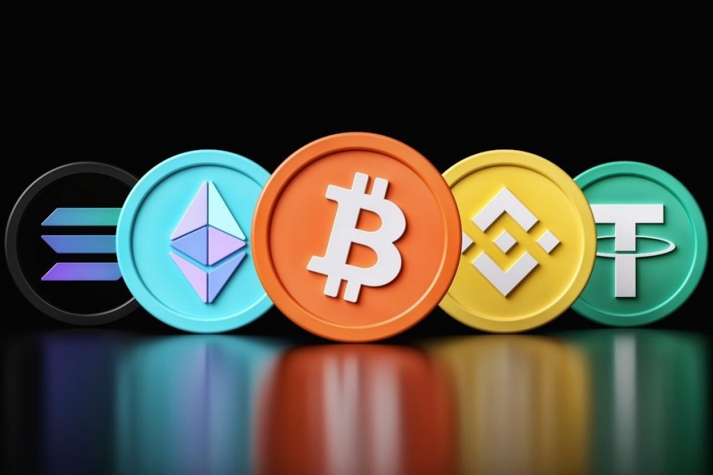 Pictorial representation of different cryptocurrencies