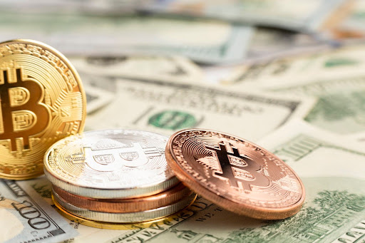 Crypto Pile on top of dollar bills