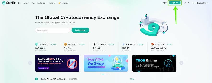 CoinEx exchange platform