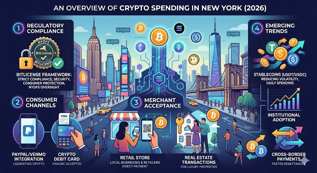 un aperçu des dépenses en cryptomonnaies à New York