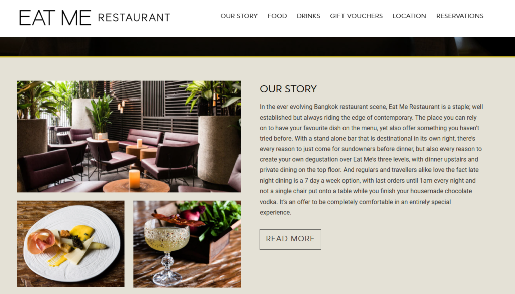 EAT ME Restaurant Homepage