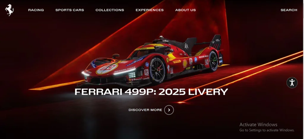 Ferrari’s Homepage