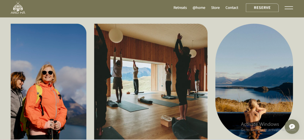 Homepage of Aro Ha Wellness Retreat