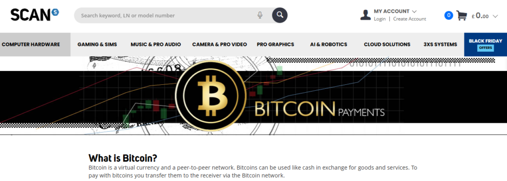 SCAN UK Bitcoin payment page