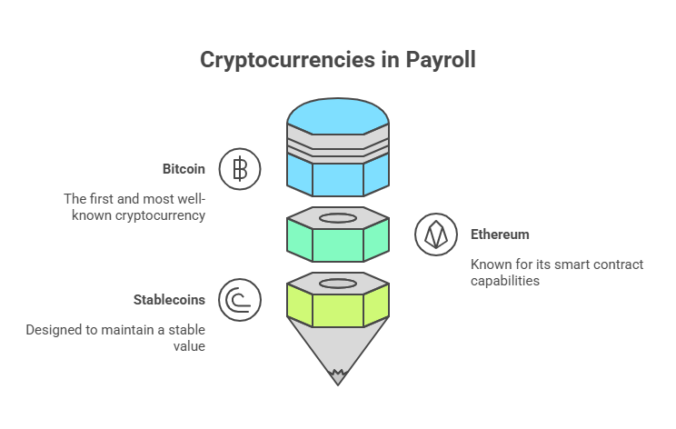 Types of cryptocurrency in payroll