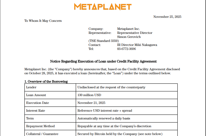 MetaPlanet company’s filing