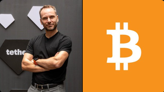 Image de Paolo Ardoino et logo Bitcoin