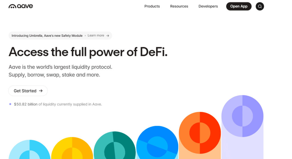 Aave homepage