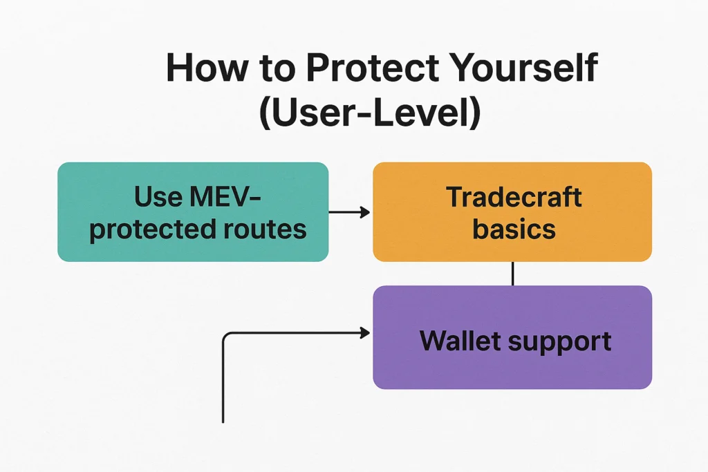  Image showing steps on how to protect against front running in crypto 