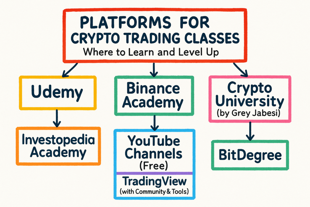  Image showing platforms for crypto trading classes 