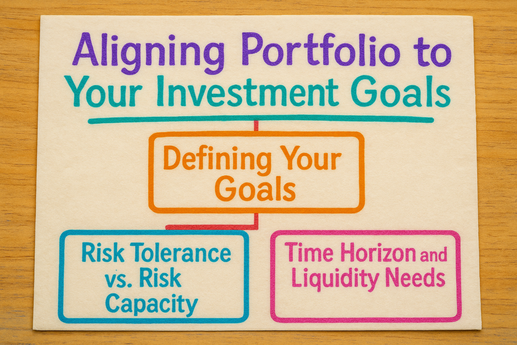 Image showing steps to alignment of portfolio investment goals