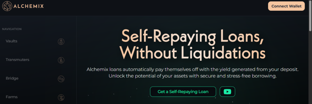 Alchemix loan page