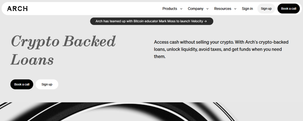 Arch loan page