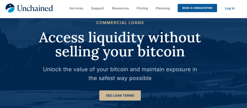 Unchained loan page