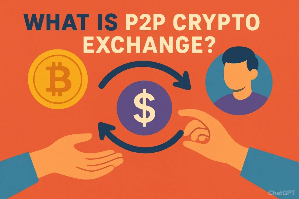 Схема, показывающая, что такое P2P-криптовалютная биржа. 