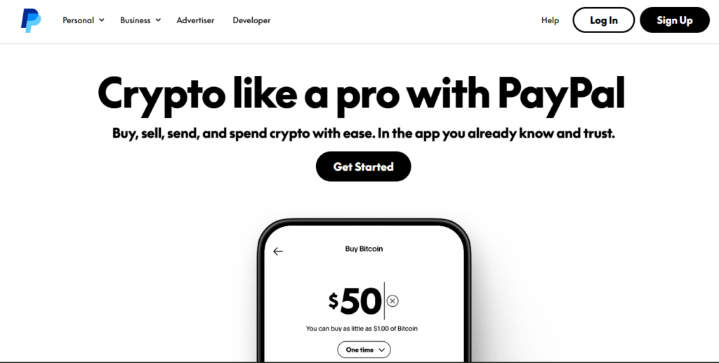 Интерфейс PayPal