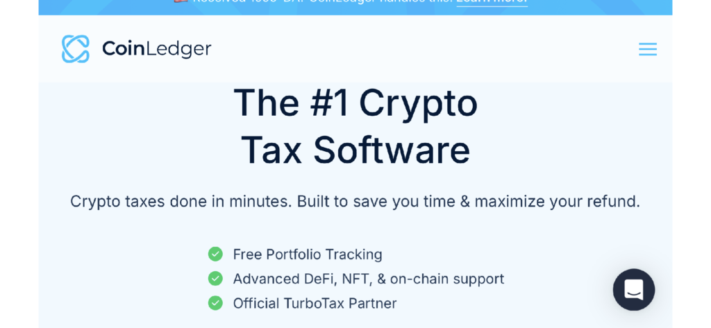 Coinledger homepage