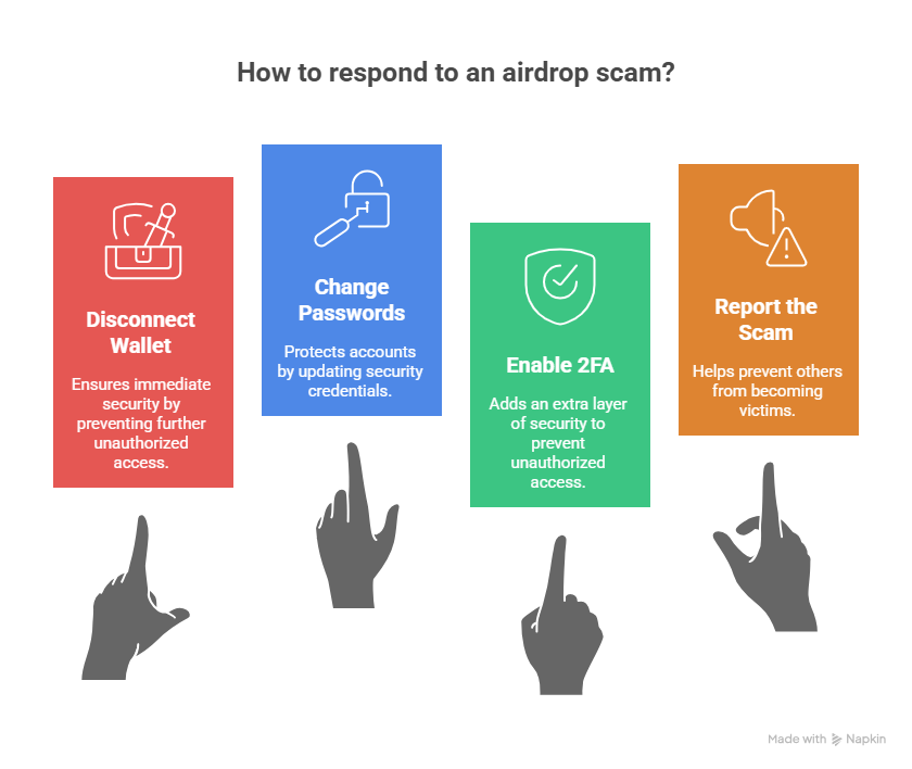 How to respond to an airdrop scam