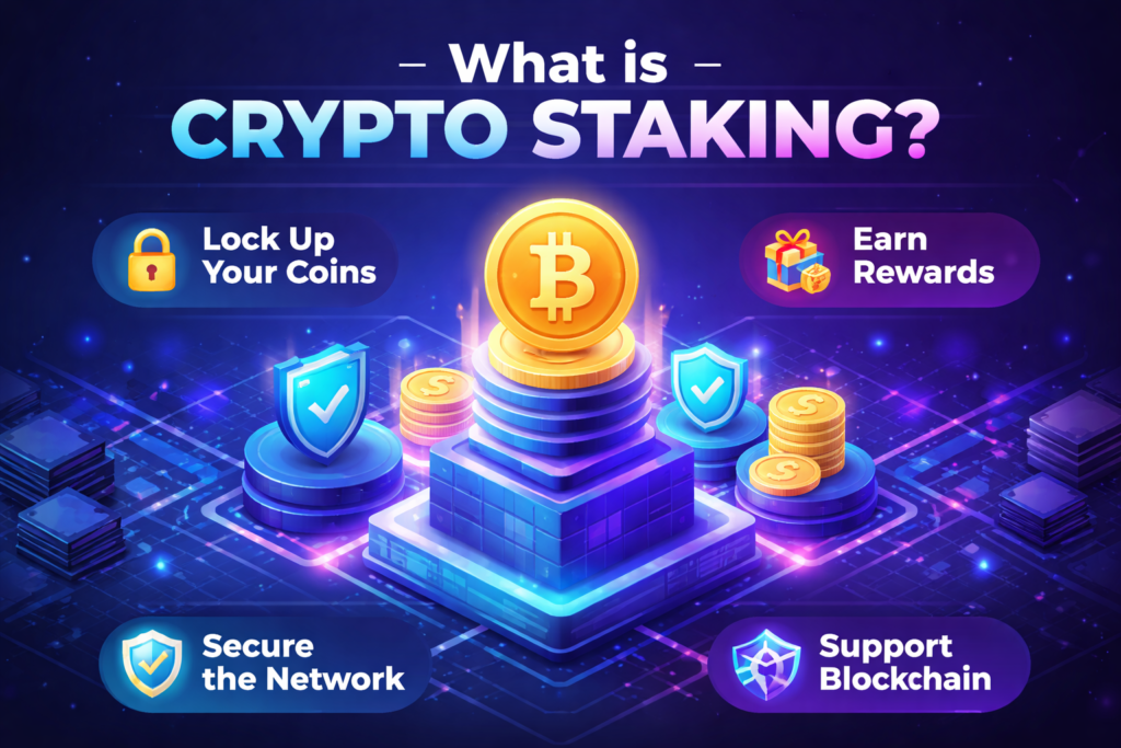 Image showing the text “ What is Crypto Staking?”