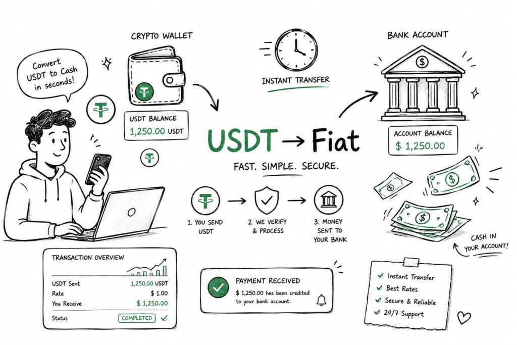 USDT-to-fiat conversion