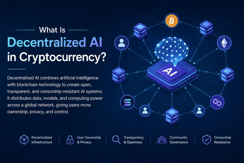 Image showing the text “What is decentralized AI in cryptocurrency