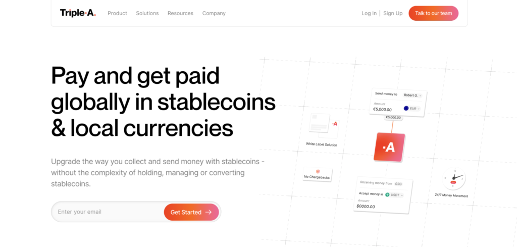 TripleA webpage displays web content and action buttons