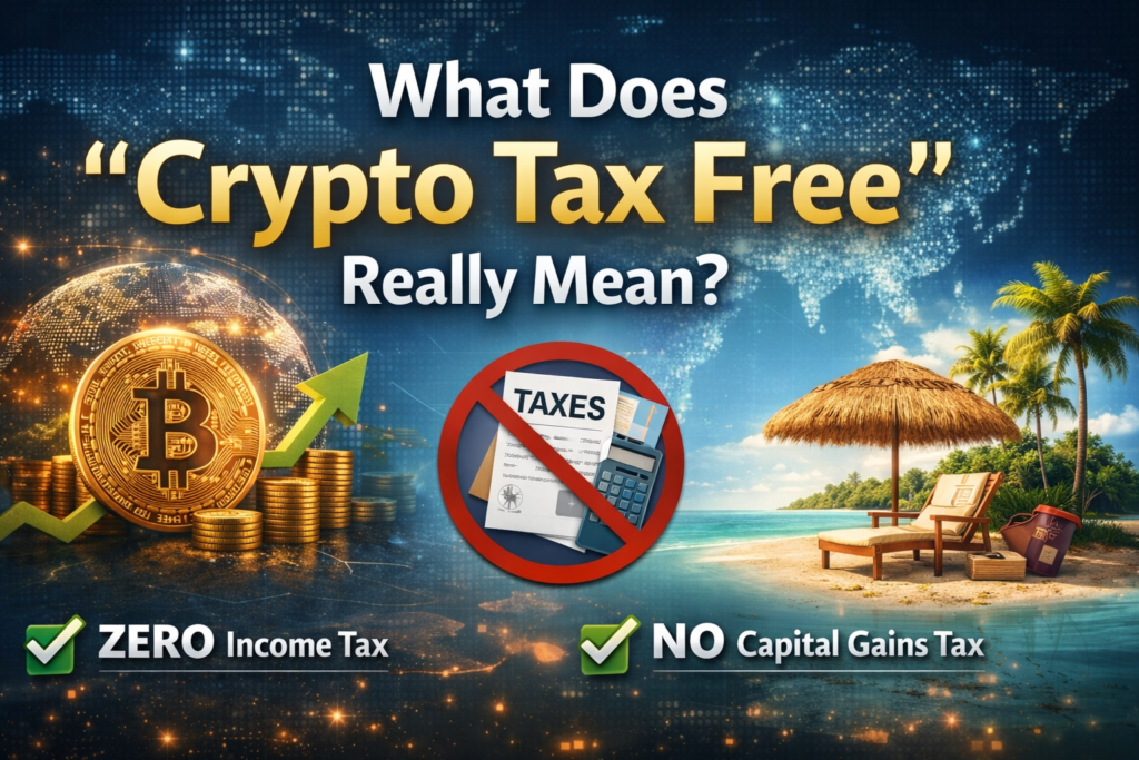 Image showing the text “ what does crypto tax-free really mean”