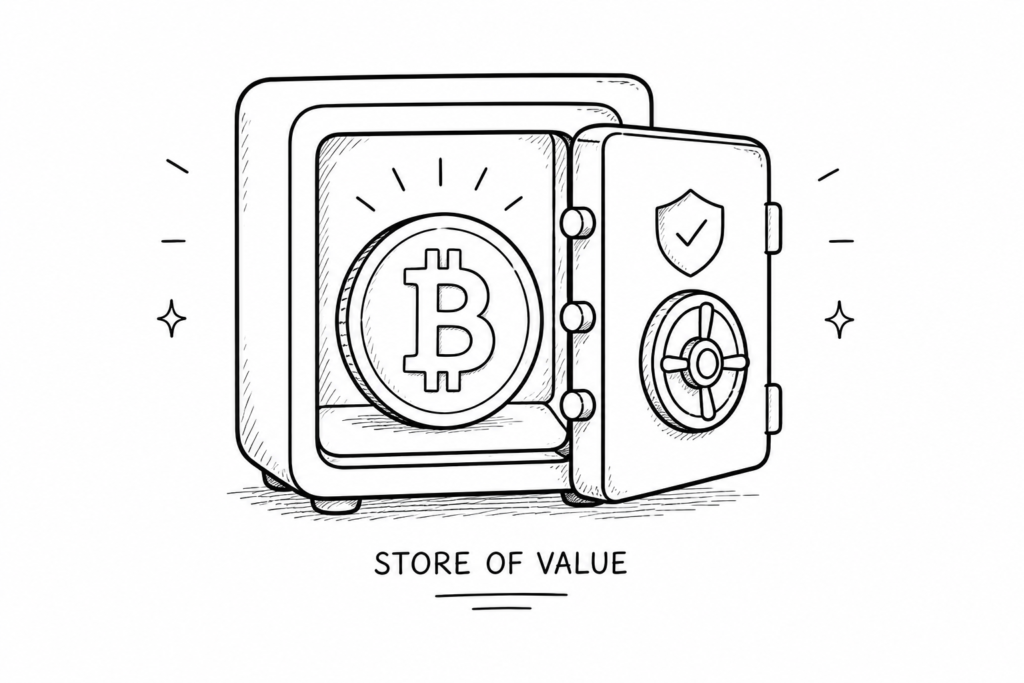 Bitcoin as digital gold and a store of value.