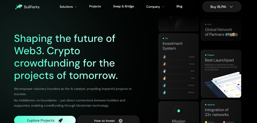 BullPerks launchpad homepage