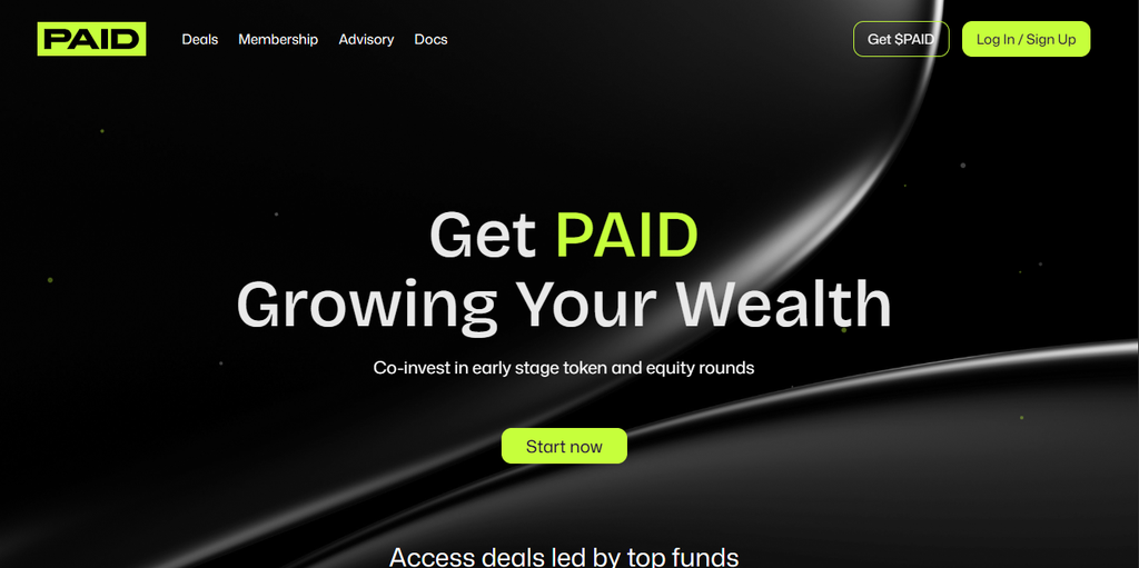 PAID ignition launchpad homepage