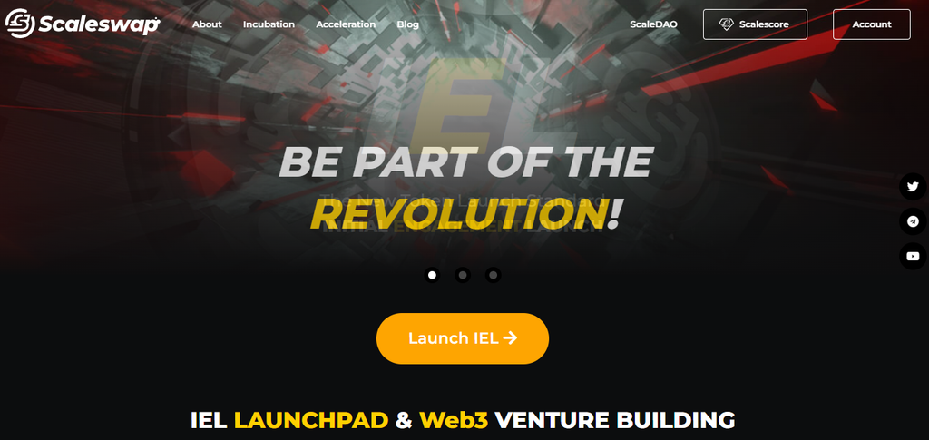 ScaleSwap launchpad homepage