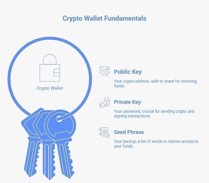 best crypto wallet; an infographic showing the crypto wallet fundamentals