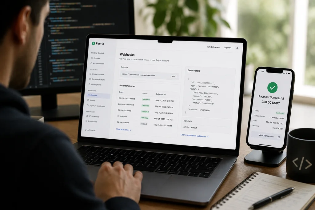 Image showing webhooks on screen