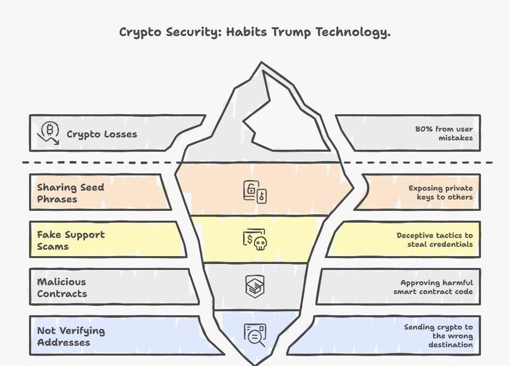 an infographic showing what actually keeps a crypto wallet safe