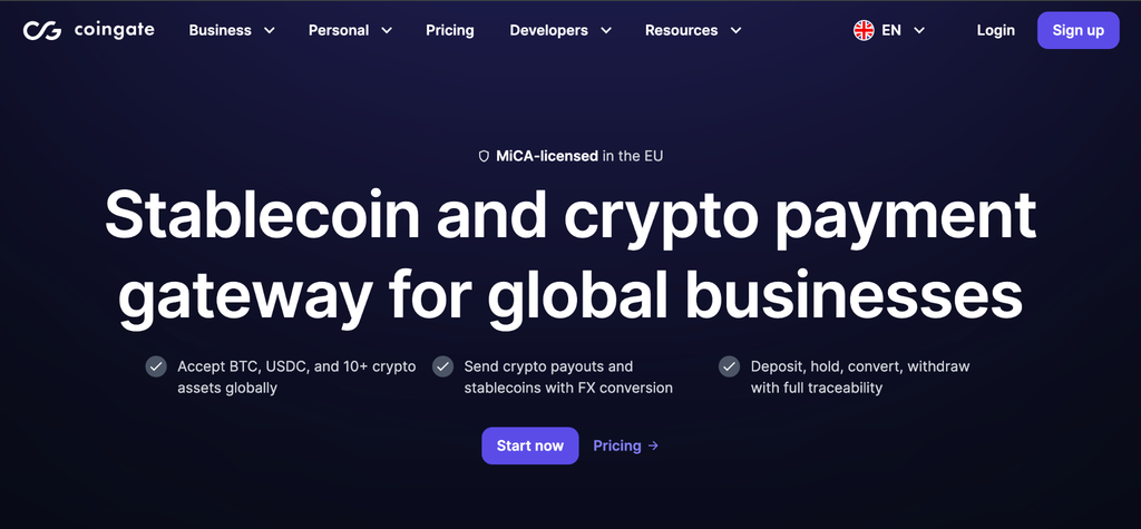 coingate webpage
