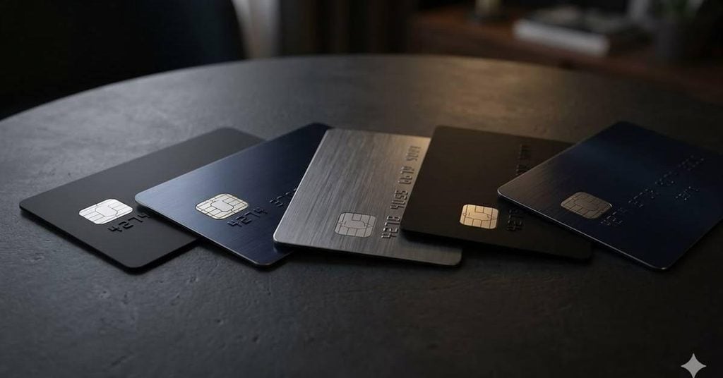 Best Crypto Card for Freelancers; image displays multiple cards in black, gray, and midnight blue.