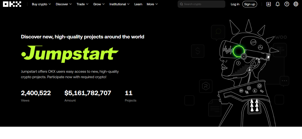 OKX jumpstart launchpad homepage