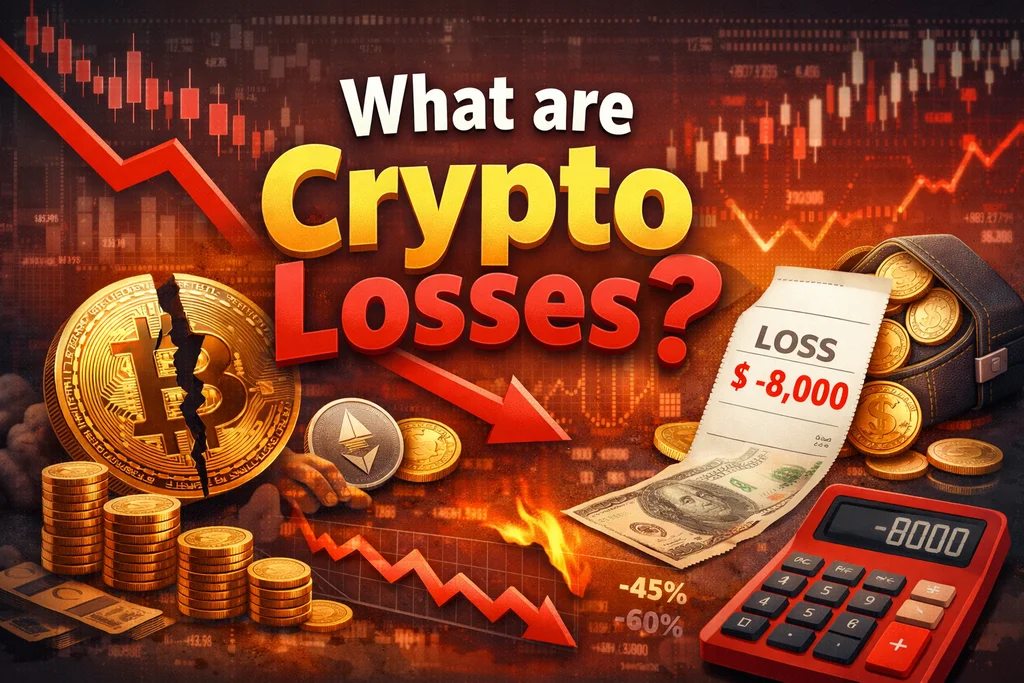 Image showing the text “What are crypto losses”