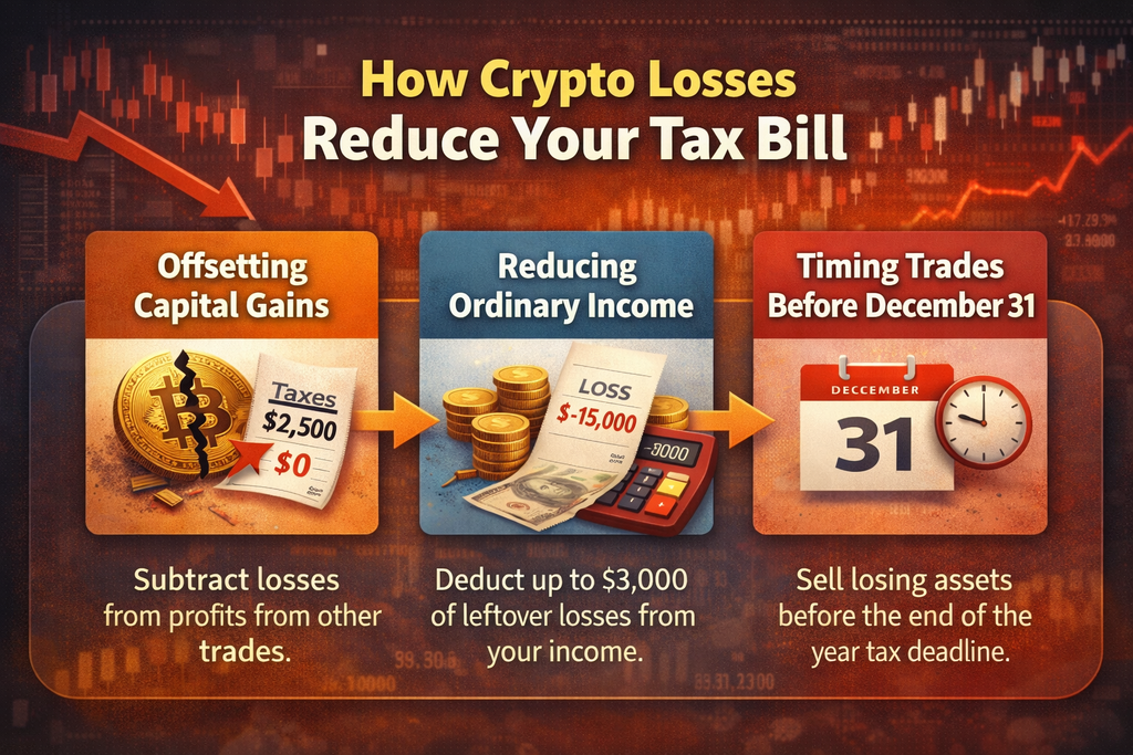  Image showing ways crypto losses can reduce tax bill
